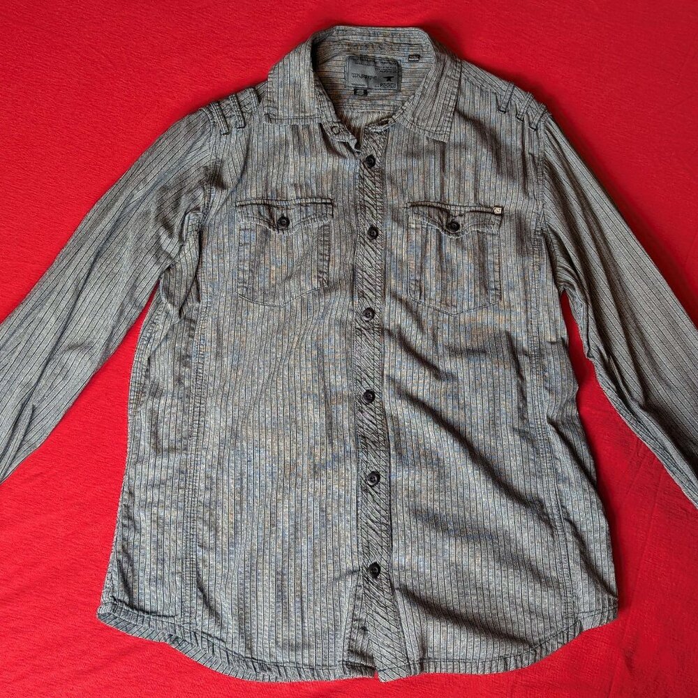 Open Current Gray Stripe Long Sleeve Button-Up – Size Small
